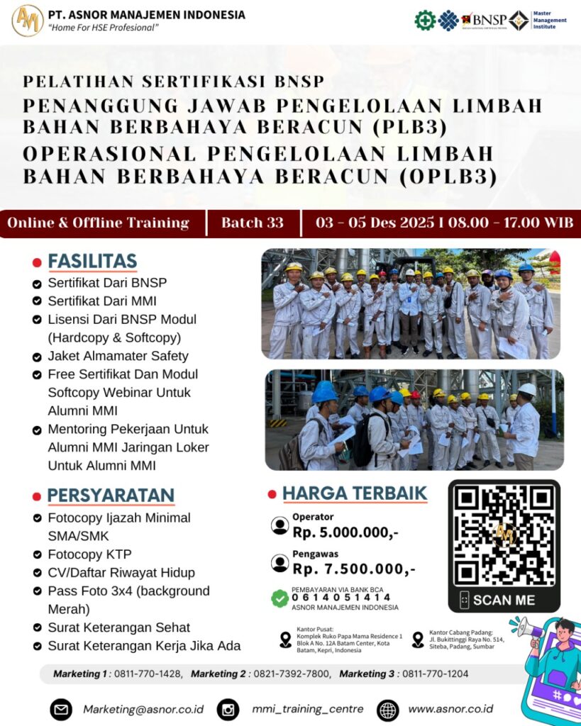PLB3 & OPLB3 Training – BNSP Certificate – DESEMBER 2025 - ASNOR - Home ...