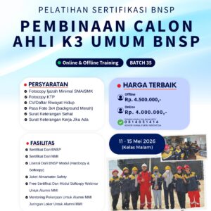 A. AHLI K3 UMUM  BNSP CERTIFICATE (MIN SMA/SMK) - MEI 2026