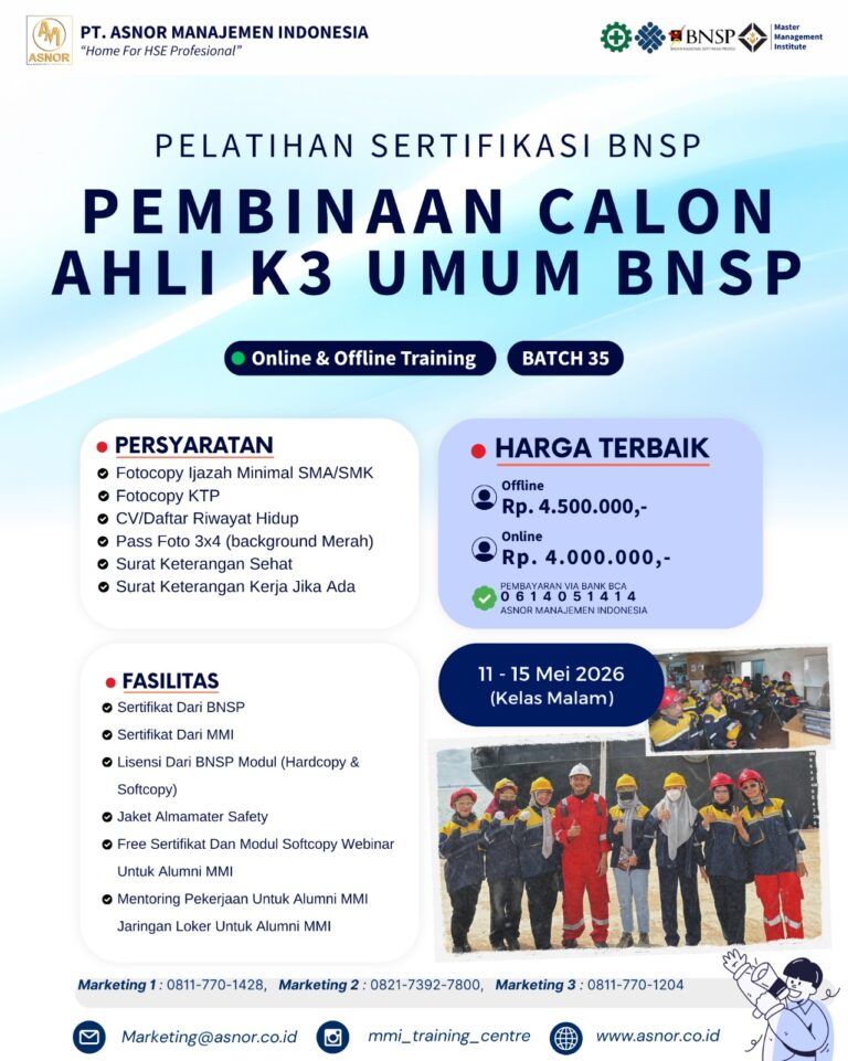 AA. AHLI K3 UMUM BNSP CERTIFICATE (MIN SMA/SMK) – MEI 2026 - ASNOR ...