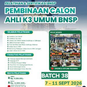 A. AHLI K3 UMUM BNSP CERTIFICATE (MIN SMA/SMK) - SEPTEMBER 2026